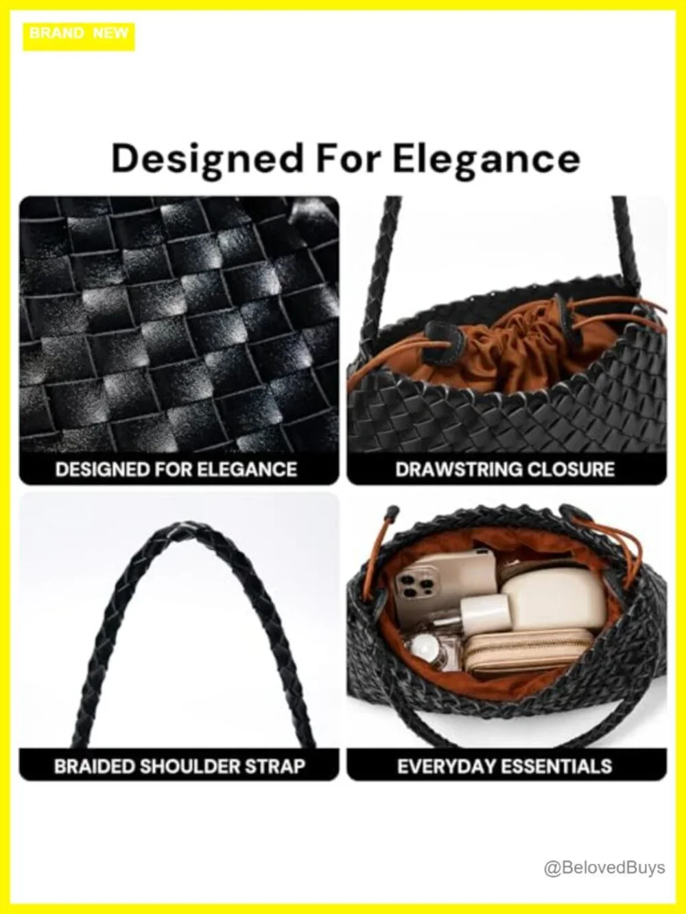 Vegan Leather Woven Hobo Shoulder Bag Small Purse Clutch